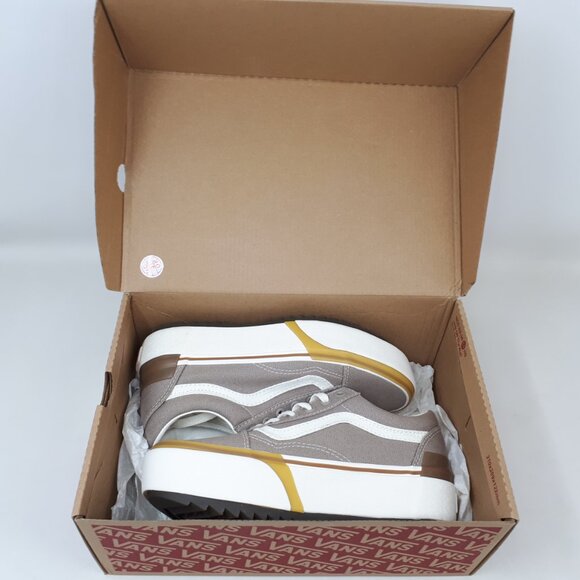 Vans Old Skool Stacked Platform Shoe Sneaker Cobblestone Gray Womens Size 7 US - Picture 12 of 12